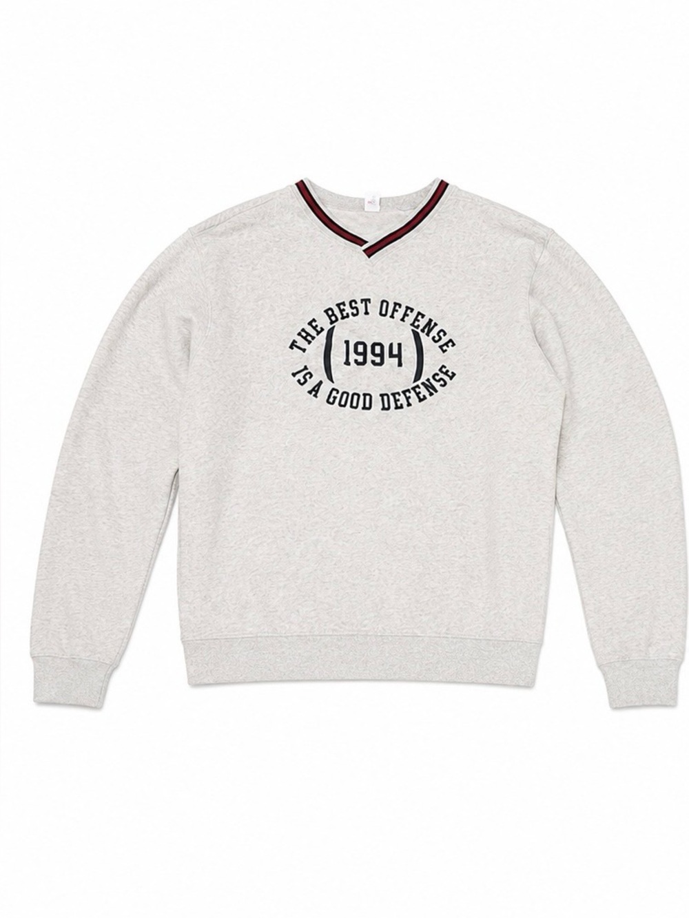Boys Light Gray Graphic V-Neck Sweatshirt - 1994 Football Print